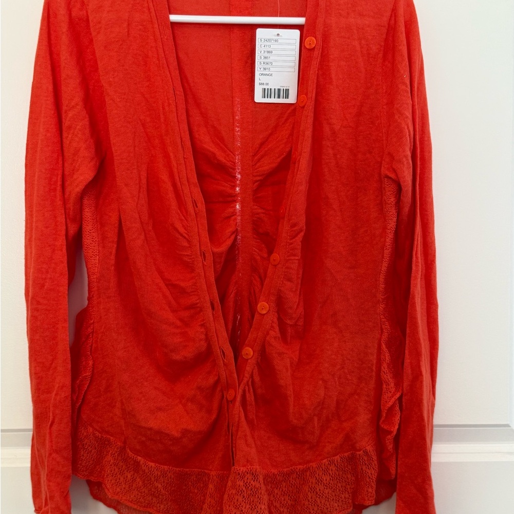 Anthropologie Orange/Red Cardigan